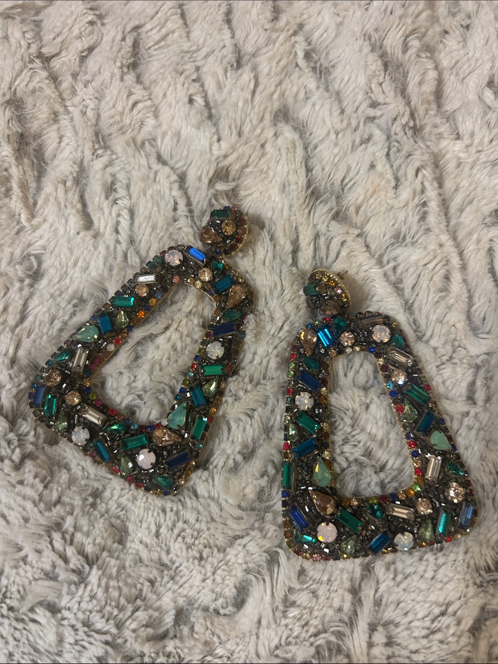 Multicolor Statement Crystal Drop Earrings